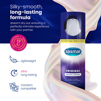 SASMAR® Personal Lubricants Bundle ORIGINAL Silicone Lubricant and SASMAR® CLASSIC in this personal lubricant combo pack! 