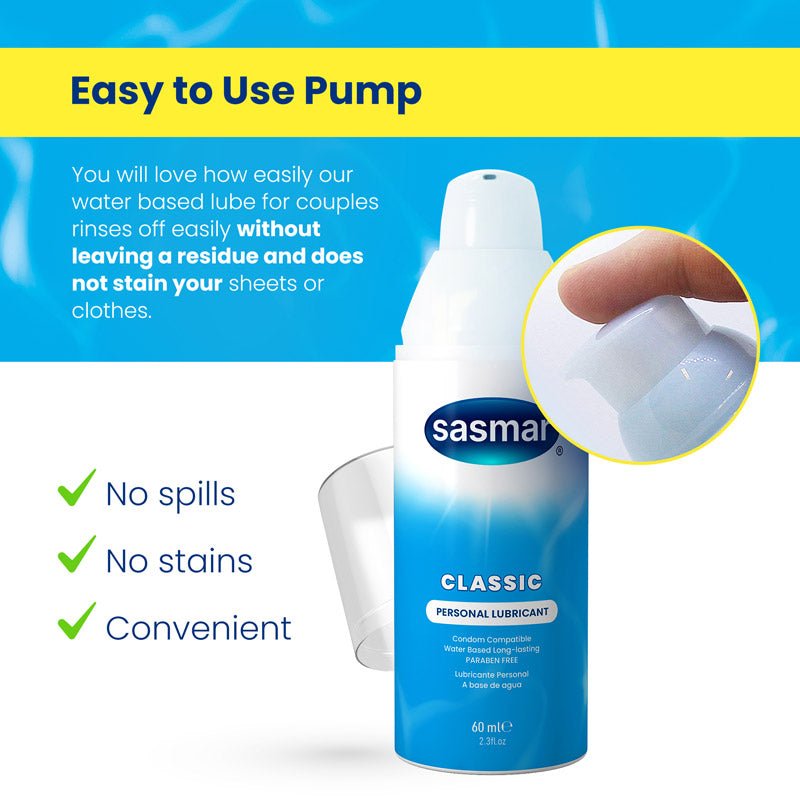 Sasmar Classic Personal Lubricant - Water - based Lubricant - Conceive Plus® Australia