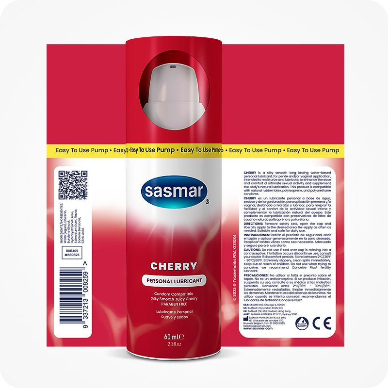 Sasmar Cherry Personal Lubricant - Water - based Lubricant - Conceive Plus Australia