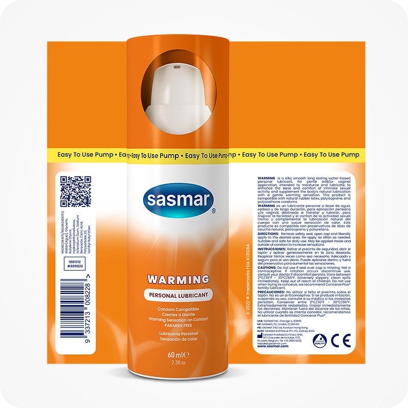 Sasmar Warming Personal Lubricant - Lubricant - Conceive Plus Australia