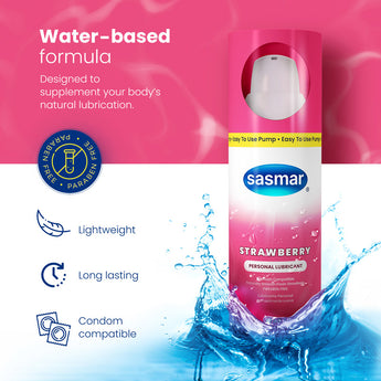 SASMAR STRAWBERRY is a personal lubricant, for penile and/or vaginal application, intended to moisturize and lubricate, to enhance the ease and comfort of intimate s