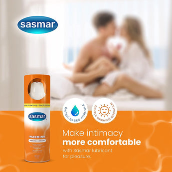 SASMAR® WARMING is a premium silky smooth water based lubricant that helps to enhance pleasure and intimacy by creating a gentle warming sensation on contact. May be