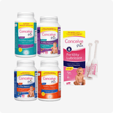 Providing the maximum fertility support for trying to conceive couples by the trusted brand in reproductive health Conceive Plus. This bundle provides prenatal suppl