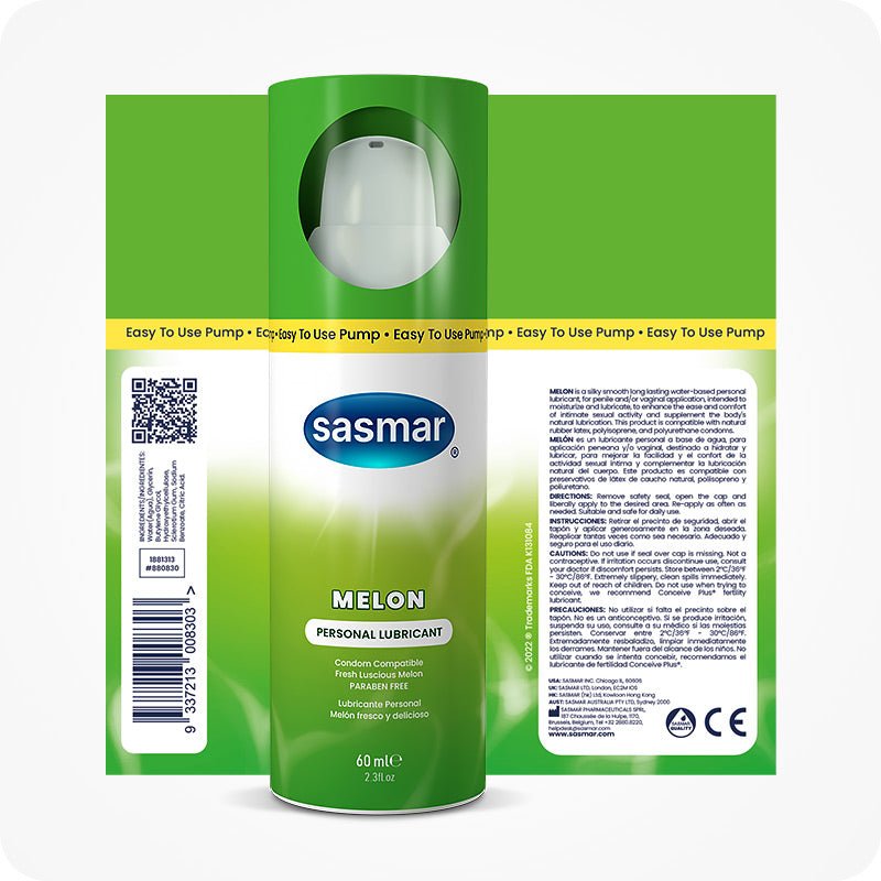 Sasmar Melon Personal Lubricant - Lubricant - Conceive Plus Australia