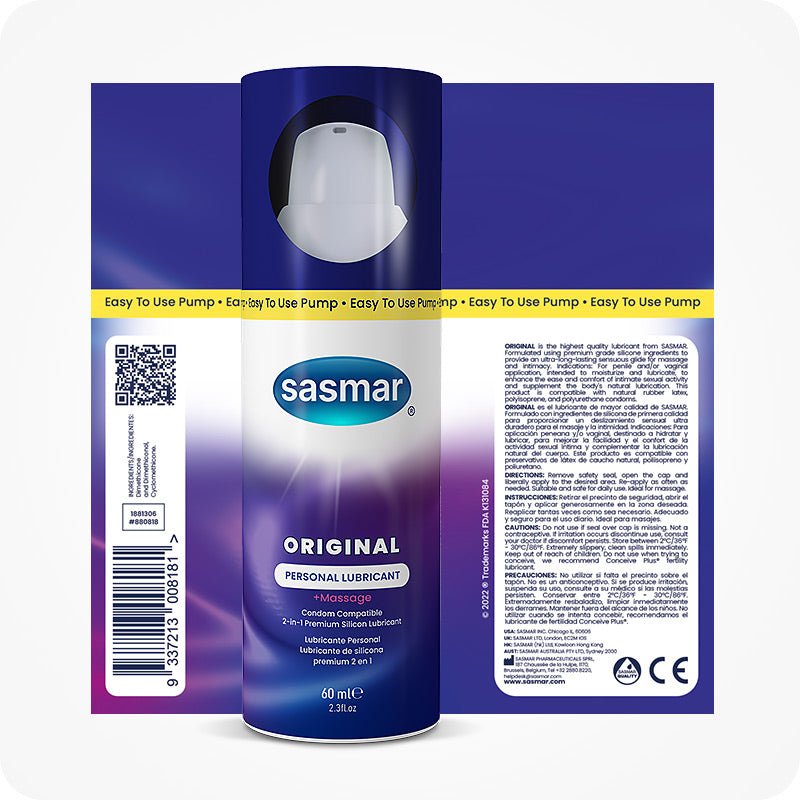 Sasmar Original Silicone Personal Lubricant - Lubricant - Conceive Plus Australia